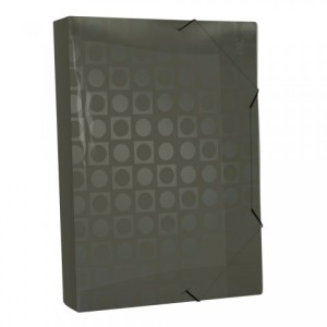 Pasta com Elástico 40mm Decorada Fumê 304FM DAC