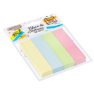 Bloco de Anotações 19mm x 76mm - Pastel 100 Folhas BRW