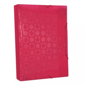 Pasta com Elástico 40mm Decorada Vermelha 304VM DAC