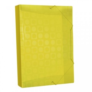 Pasta com Elástico 40mm Decorada Amarela 304AM DAC