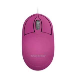 Mouse USB Óptico Rosa MO304 Multilaser